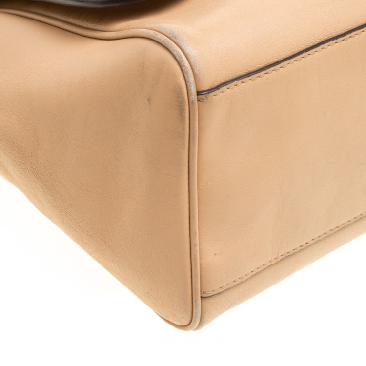 Pre Owned Coach Beige Leather Legacy Romy Top Handle Bag