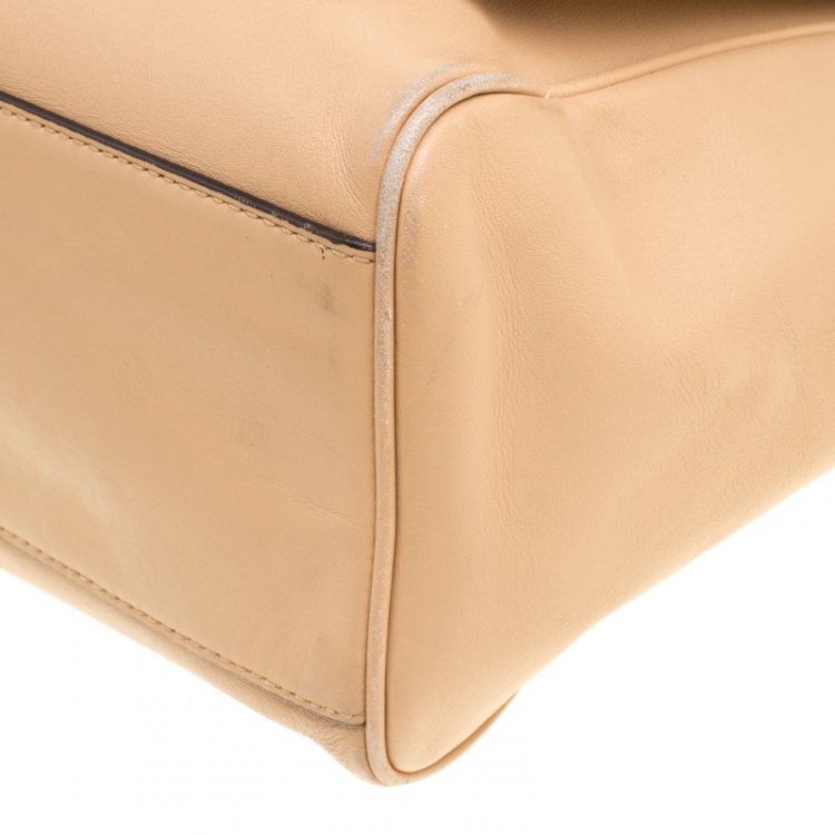 Pre Owned Coach Beige Leather Legacy Romy Top Handle Bag