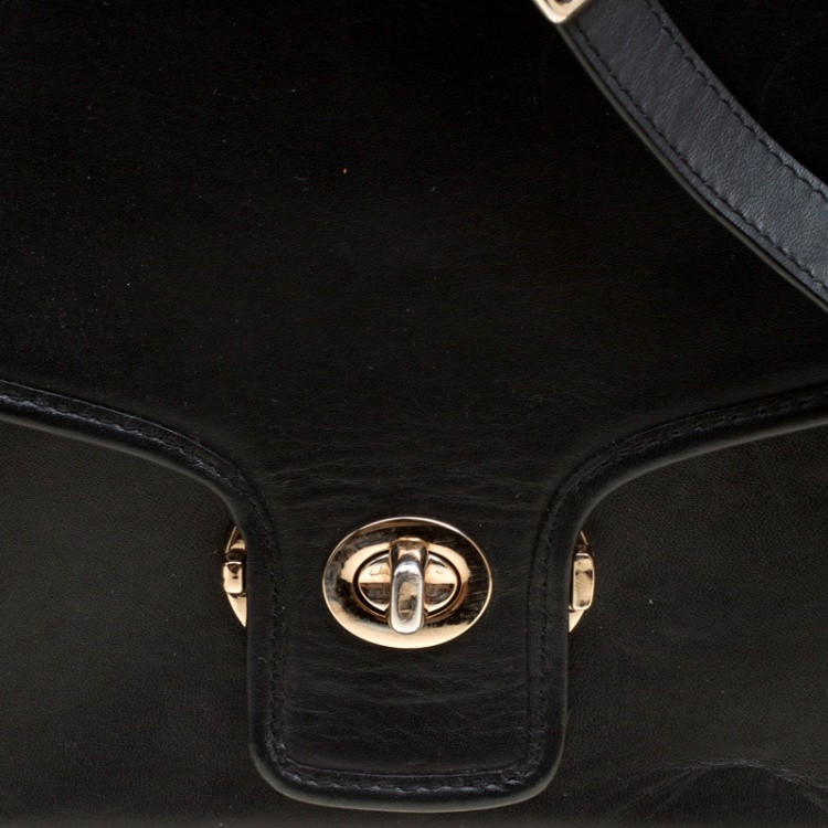 Pre Owned Coach Black Leather Crossbody Bag