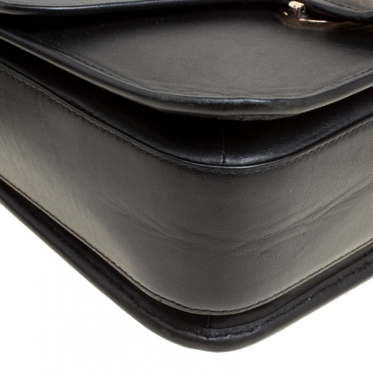 Pre Owned Coach Black Leather Crossbody Bag