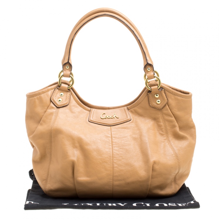 Pre Owned Coach Tan Leather Tote