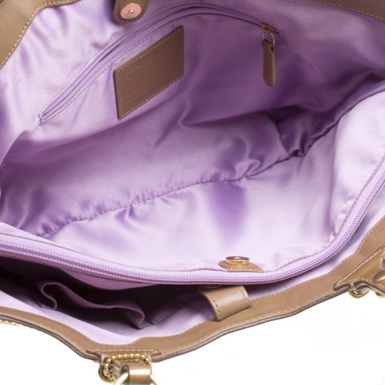 Pre Owned Coach Multicolor Canvas and Leather Shopper Tote