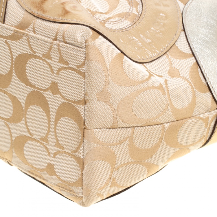 Pre Owned Coach Multicolor Canvas and Leather Shopper Tote
