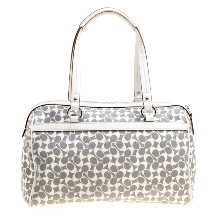Pre Owned Coach Multicolor Signature Coated Canvas Satchel