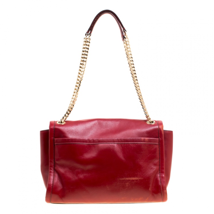 Pre Owned Coach Red leather Pocket Shoulder Bag