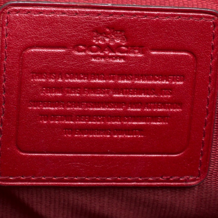 Pre Owned Coach Red leather Pocket Shoulder Bag