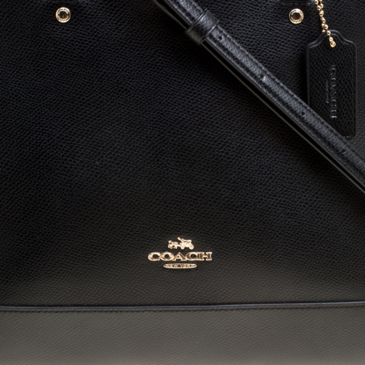 Pre Owned Coach Black Leather Sierra Top Handle Bag