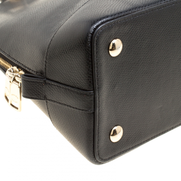 Pre Owned Coach Black Leather Sierra Top Handle Bag