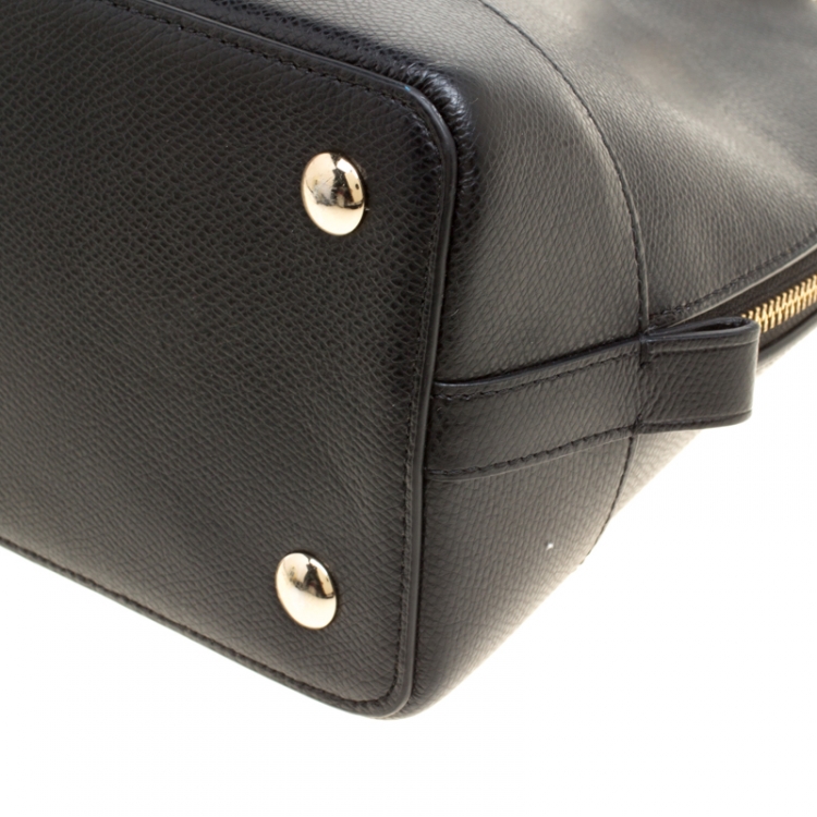 Pre Owned Coach Black Leather Sierra Top Handle Bag