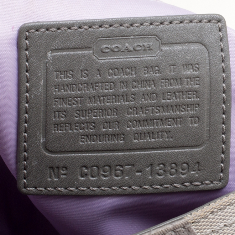 Pre Owned Coach Grey Signature Canvas Maggie Shoulder Bag