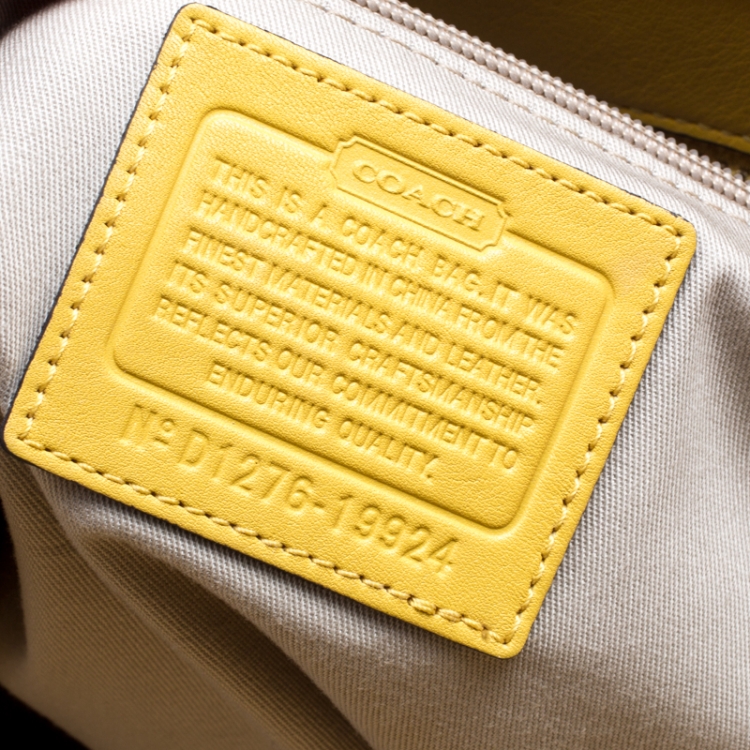 Pre Owned Coach Yellow Leather Tanner Shopper Tote