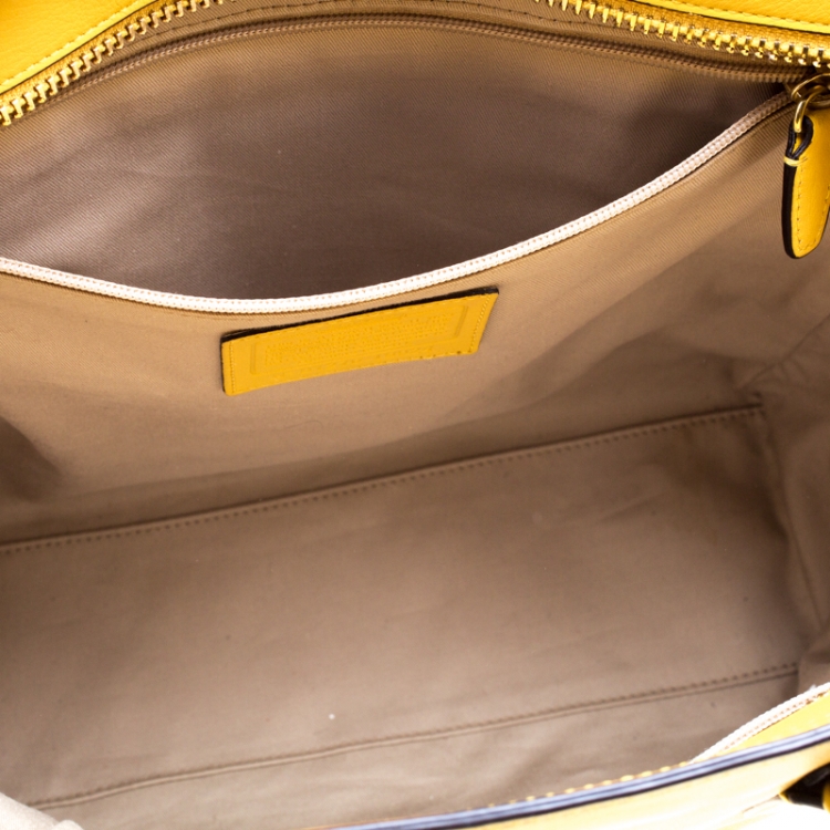 Pre Owned Coach Yellow Leather Tanner Shopper Tote