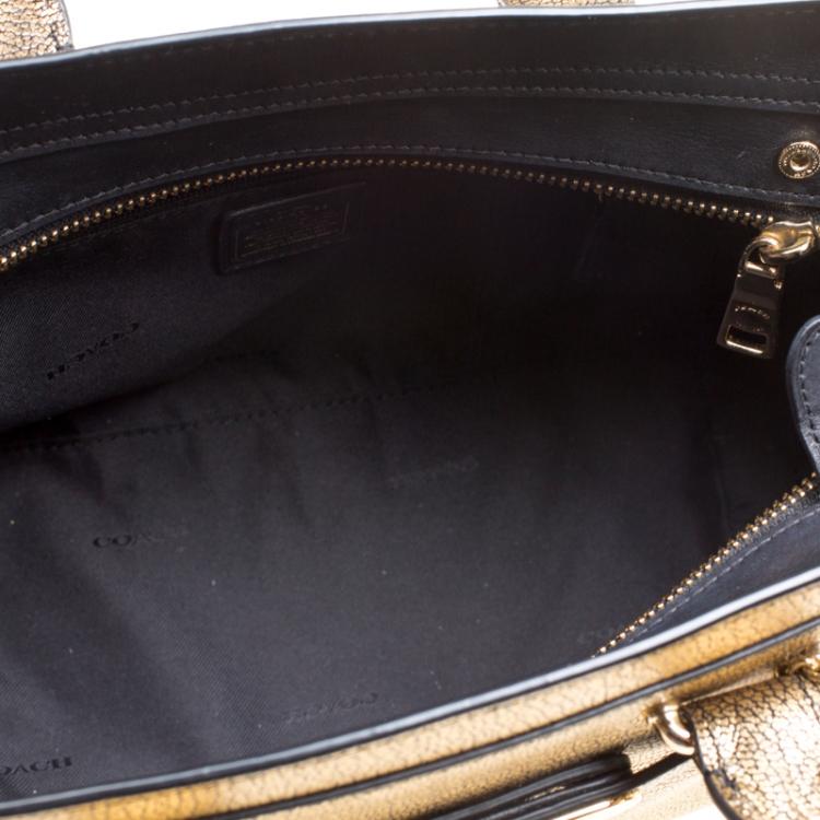 Pre Owned Coach Gold Leather Swagger 27 Carryall Top Handle Bag