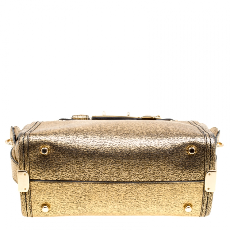 Pre Owned Coach Gold Leather Swagger 27 Carryall Top Handle Bag