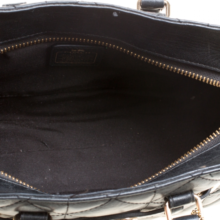 Pre Owned Coach Black Quilted Leather Mini Blake Top Handle Bag