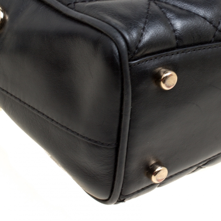Pre Owned Coach Black Quilted Leather Mini Blake Top Handle Bag