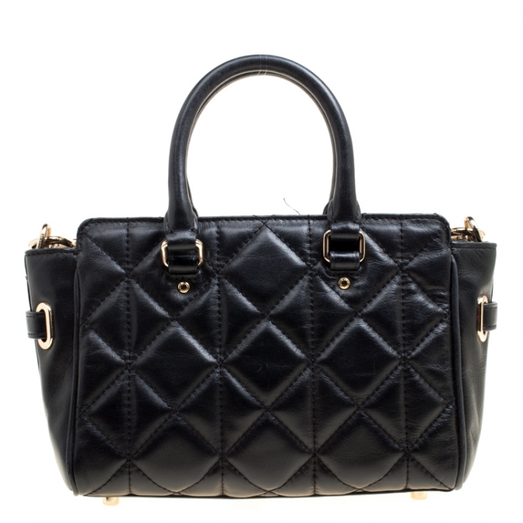 Pre Owned Coach Black Quilted Leather Mini Blake Top Handle Bag