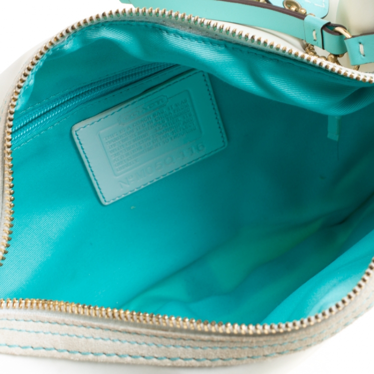 Pre Owned Coach White Nylon Shoulder Bag