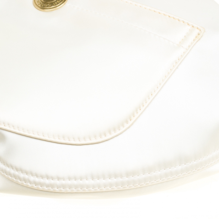 Pre Owned Coach White Nylon Shoulder Bag