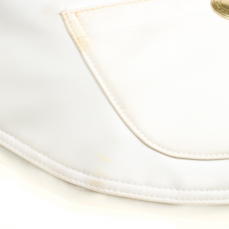 Pre Owned Coach White Nylon Shoulder Bag