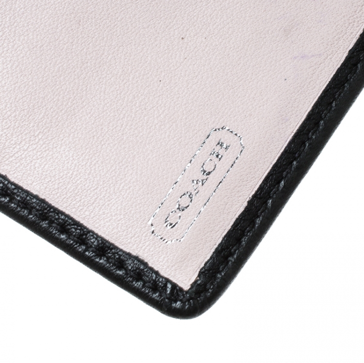 Pre Owned Coach Black Leather Logo Wallet