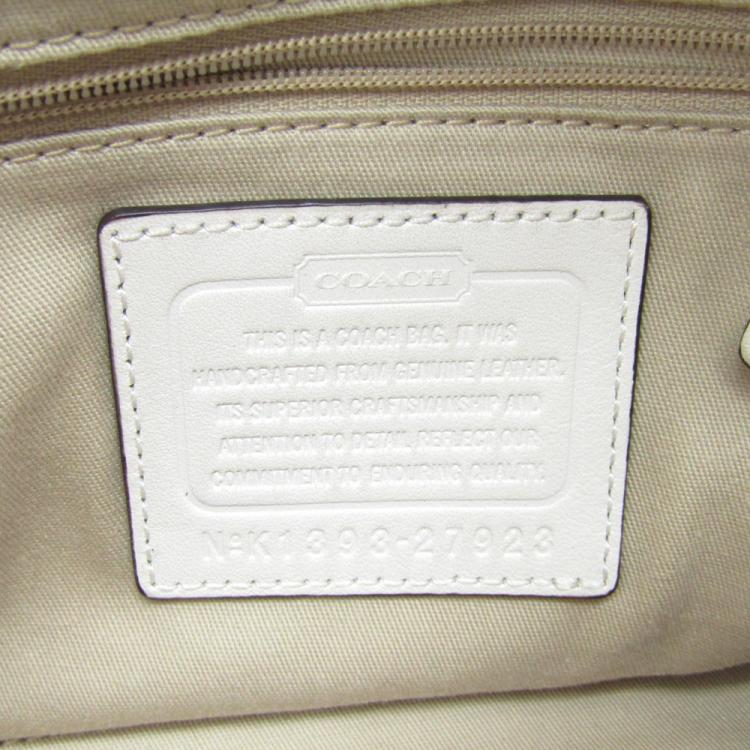 Pre Owned Coach White Leather Mini Bleecker Riley Bag