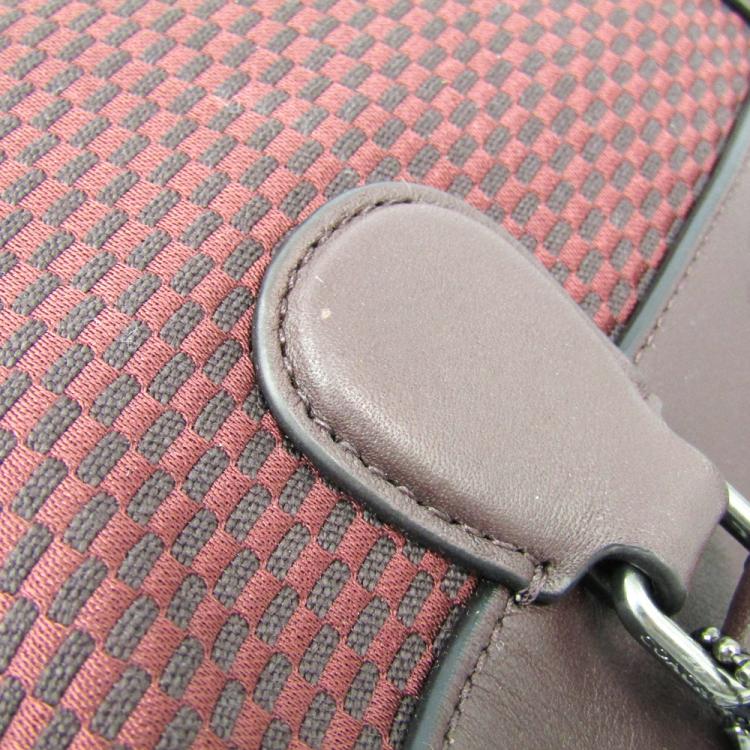 Pre Owned Coach Bordeaux Canvas and Leather Mini Bennett Satchel Bag