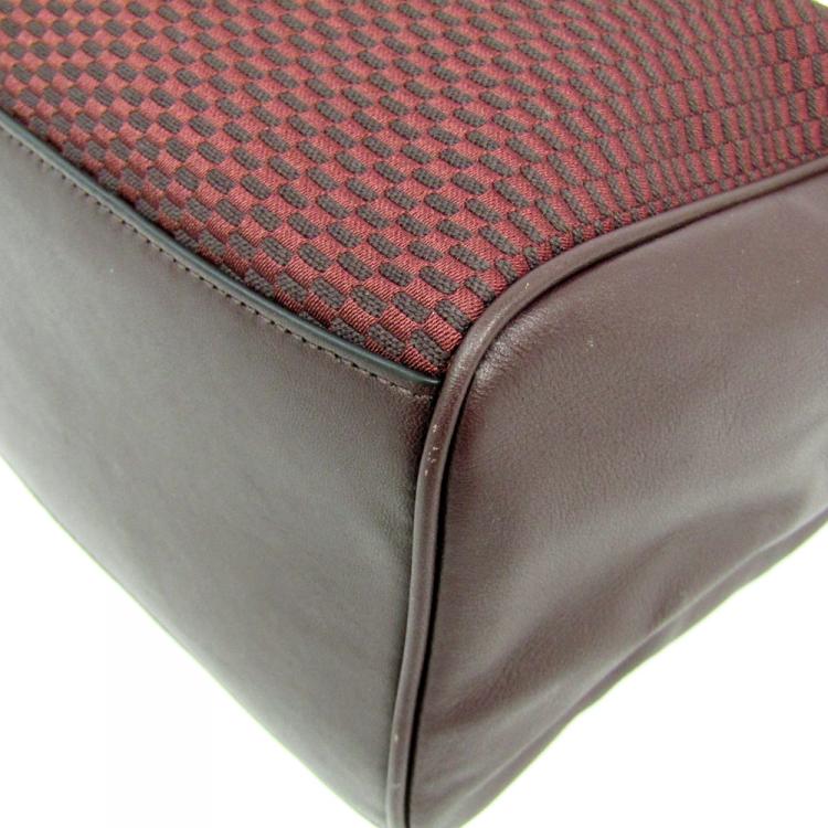 Pre Owned Coach Bordeaux Canvas and Leather Mini Bennett Satchel Bag