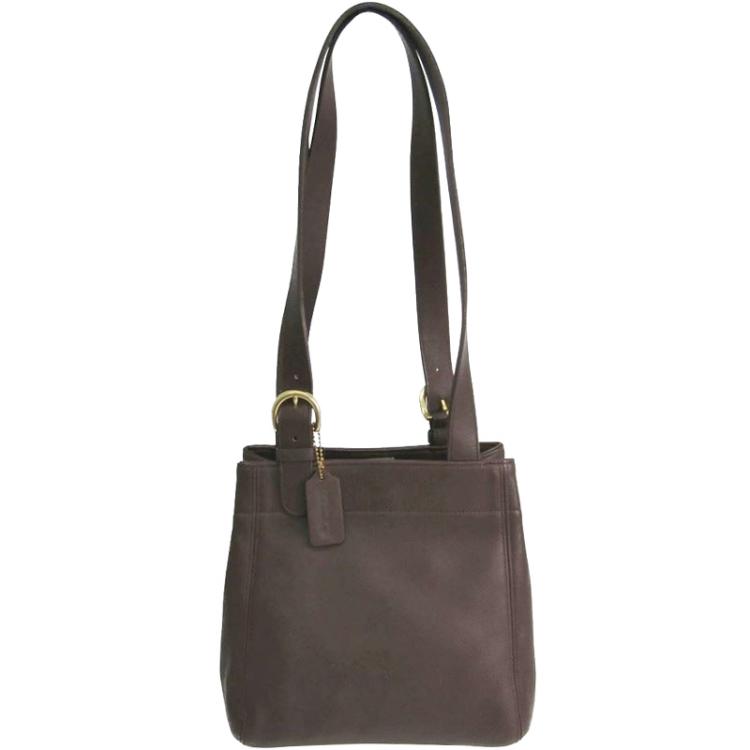 coach dark brown leather shoulder bag