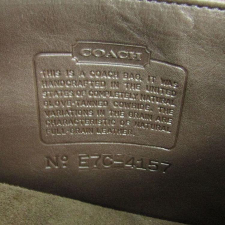 Pre Owned Coach Dark Brown Leather Shoulder Bag