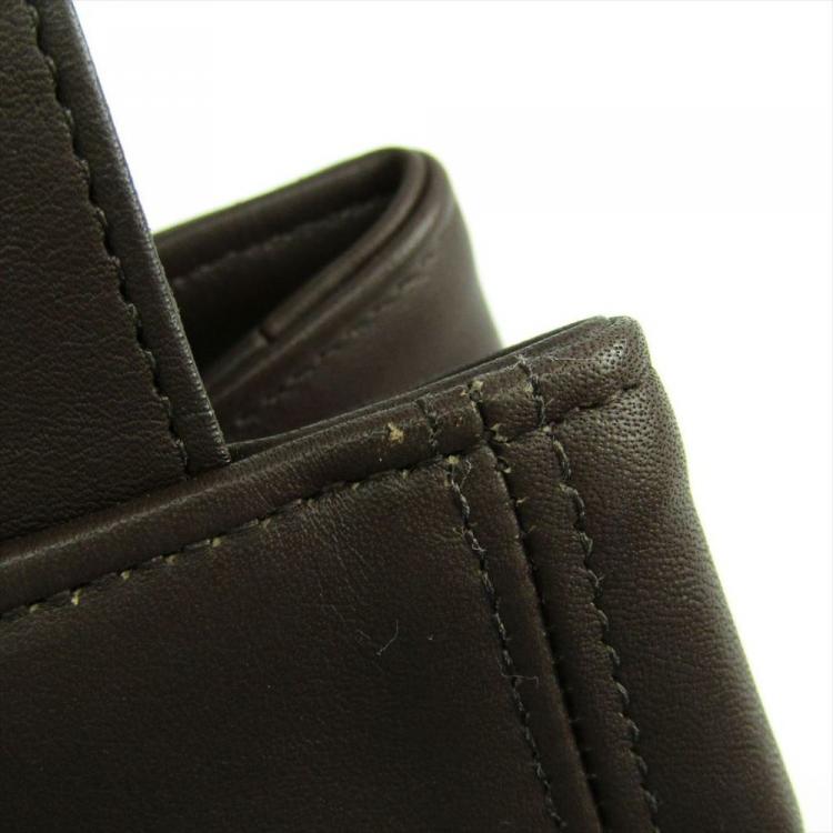 Pre Owned Coach Dark Brown Leather Shoulder Bag