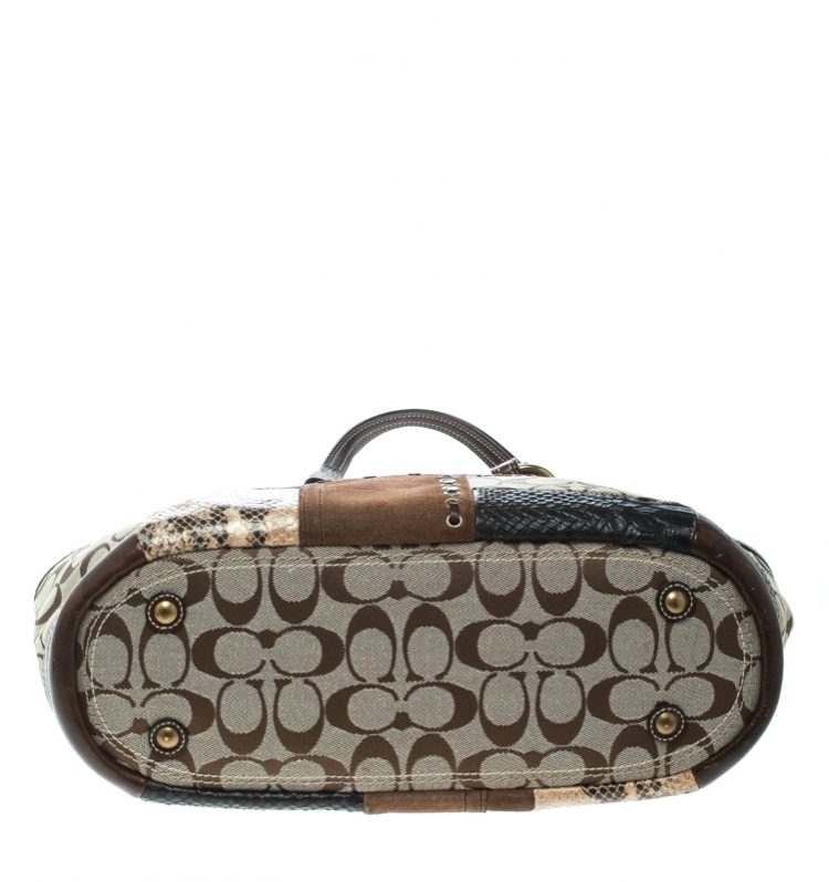 Pre Owned Coach Multicolor Canvas and Leather Patchwork Tote