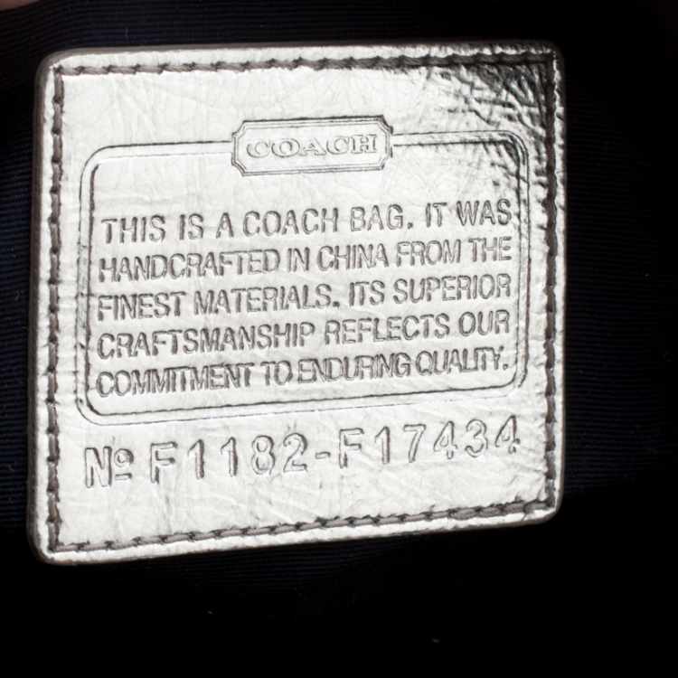 Pre Owned Coach Blue/Silver Signature Denim Shoulder Bag