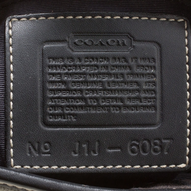Pre Owned Coach Black Signature Canvas and Leather Mini Tote