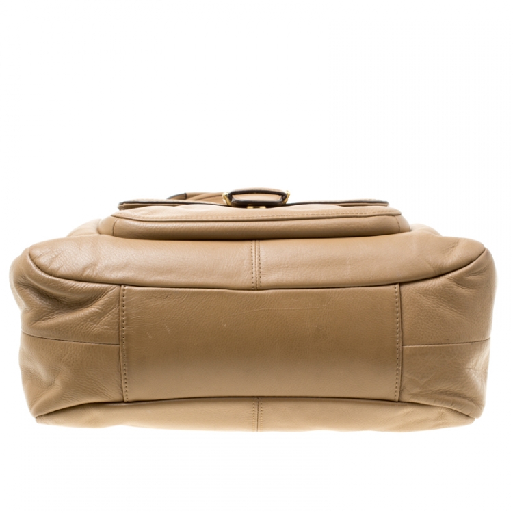 Pre Owned Coach Brown Leather Pocket Tote