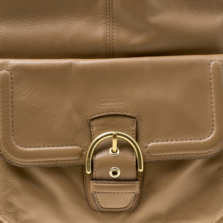 Pre Owned Coach Brown Leather Pocket Tote