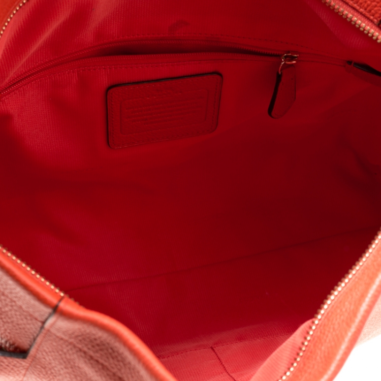 Pre Owned Coach Orange Leather Scout Hobo