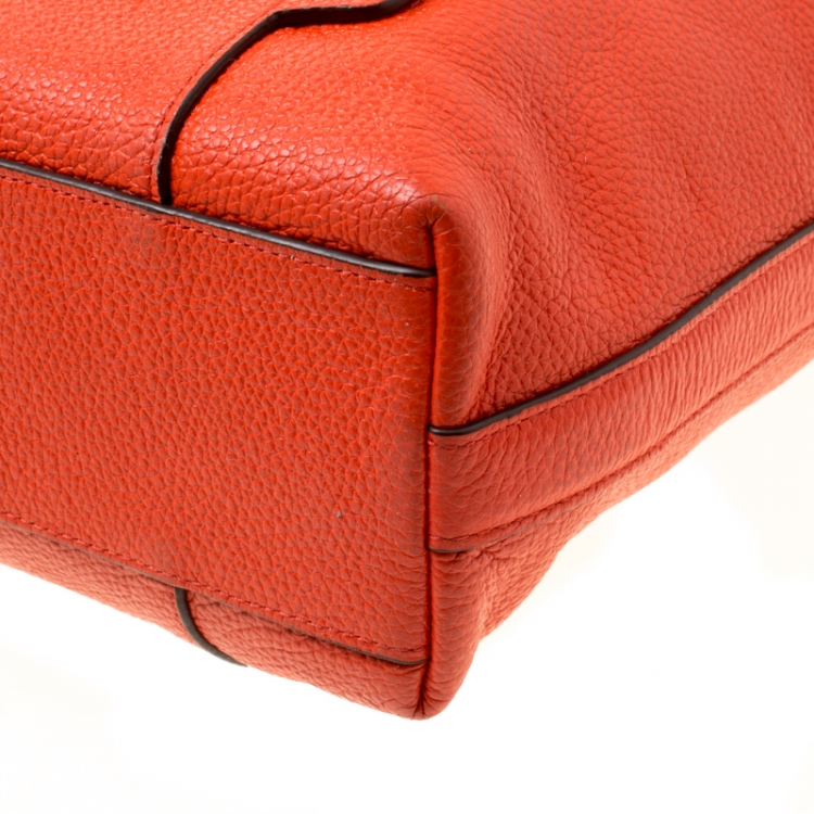 Pre Owned Coach Orange Leather Scout Hobo