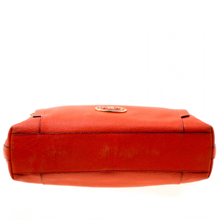 Pre Owned Coach Orange Leather Scout Hobo