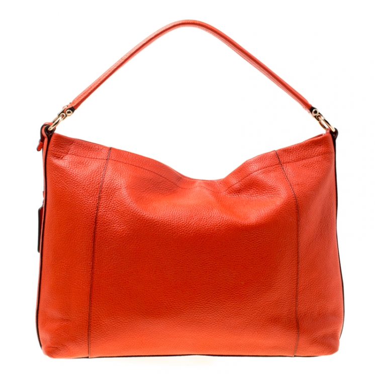 Pre Owned Coach Orange Leather Scout Hobo