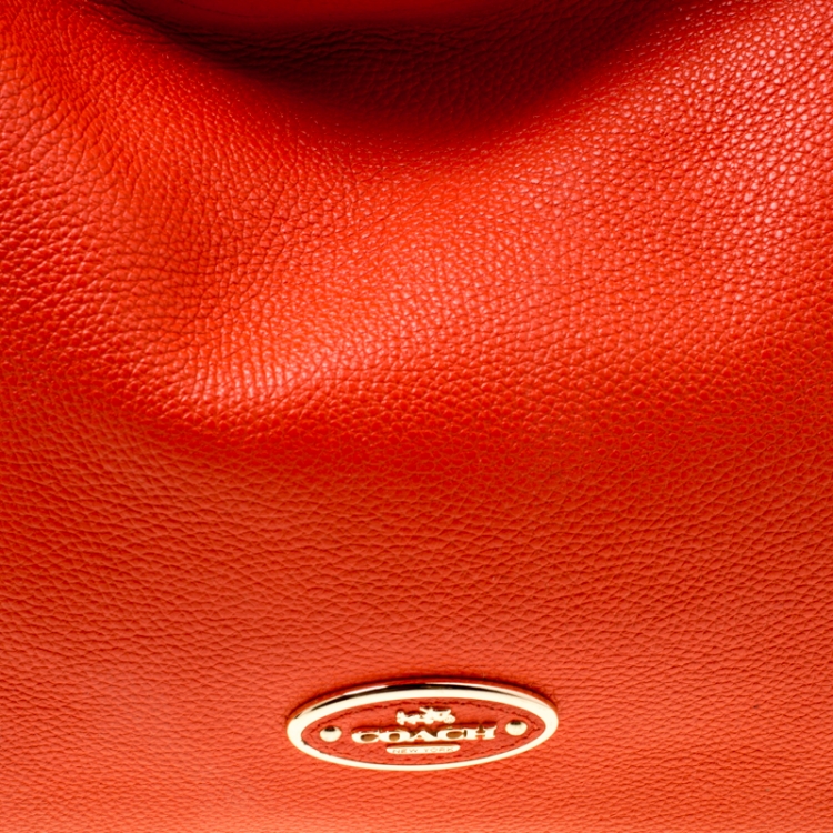 Pre Owned Coach Orange Leather Scout Hobo