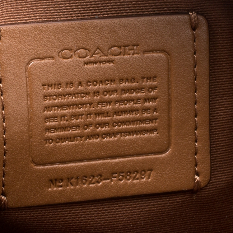 Coach Brown Signature Coated Canvas File Crossbody Bag
