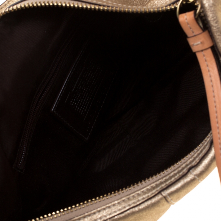 Pre Owned Coach Gold Leather Hobo