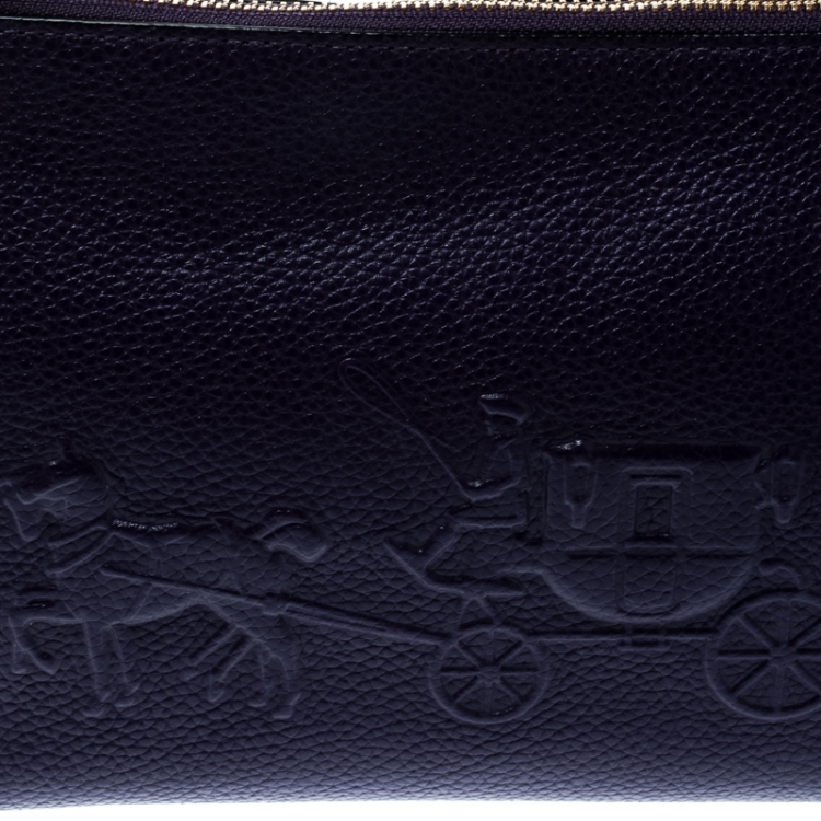 Pre Owned Coach Purple Leather Crossbody Bag