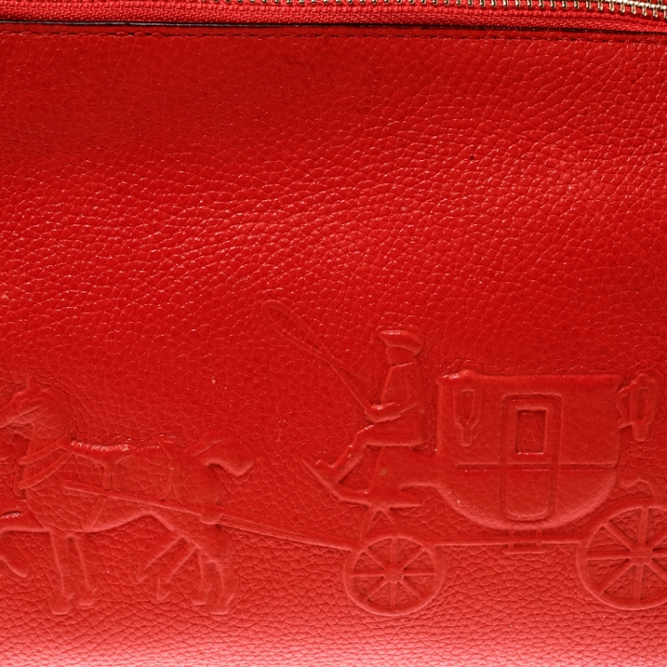Pre Owned Coach Orange Leather Crossbody Bag