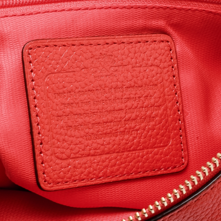 Pre Owned Coach Orange Leather Crossbody Bag