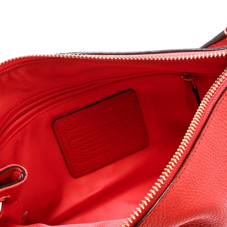 Pre Owned Coach Orange Leather Crossbody Bag