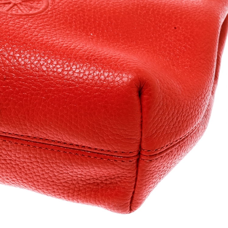 Pre Owned Coach Orange Leather Crossbody Bag