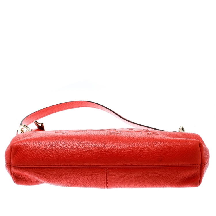 Pre Owned Coach Orange Leather Crossbody Bag