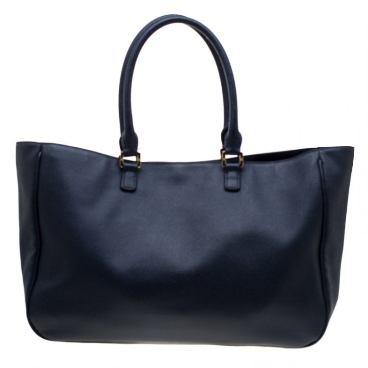 Pre Owned Tory Burch Black Leather Roslyn Tote
